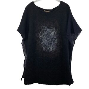 Studio Art Sweater Tunic Mohair Women L Oversized OOAK Artsy Boho Lagenlook